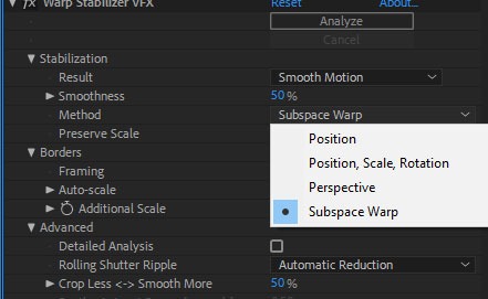 warp stabilizer detailed analysis